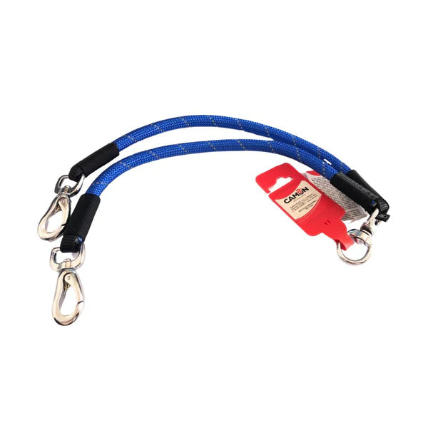 Accoppiacani Camon blu in corda da 35 cm con moschettoni, diametro 10 mm per due cani Accoppiacani Camon blu in corda da 35 cm con moschettoni, diametro 10 mm per due cani